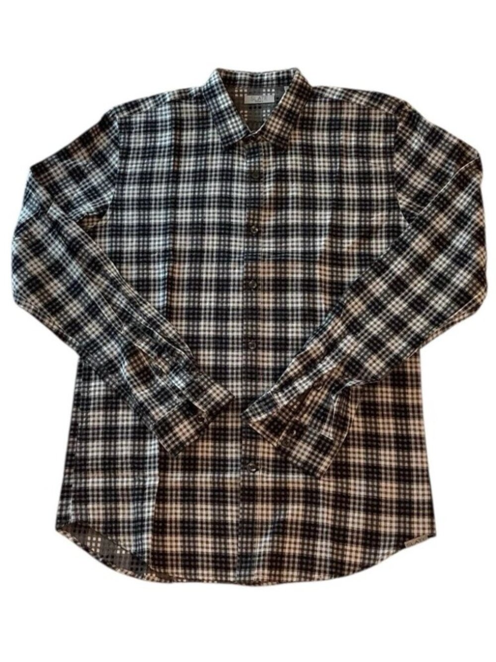 Slate Denim & Co Long Sleeve Button Up Plaid Mens Size Medium